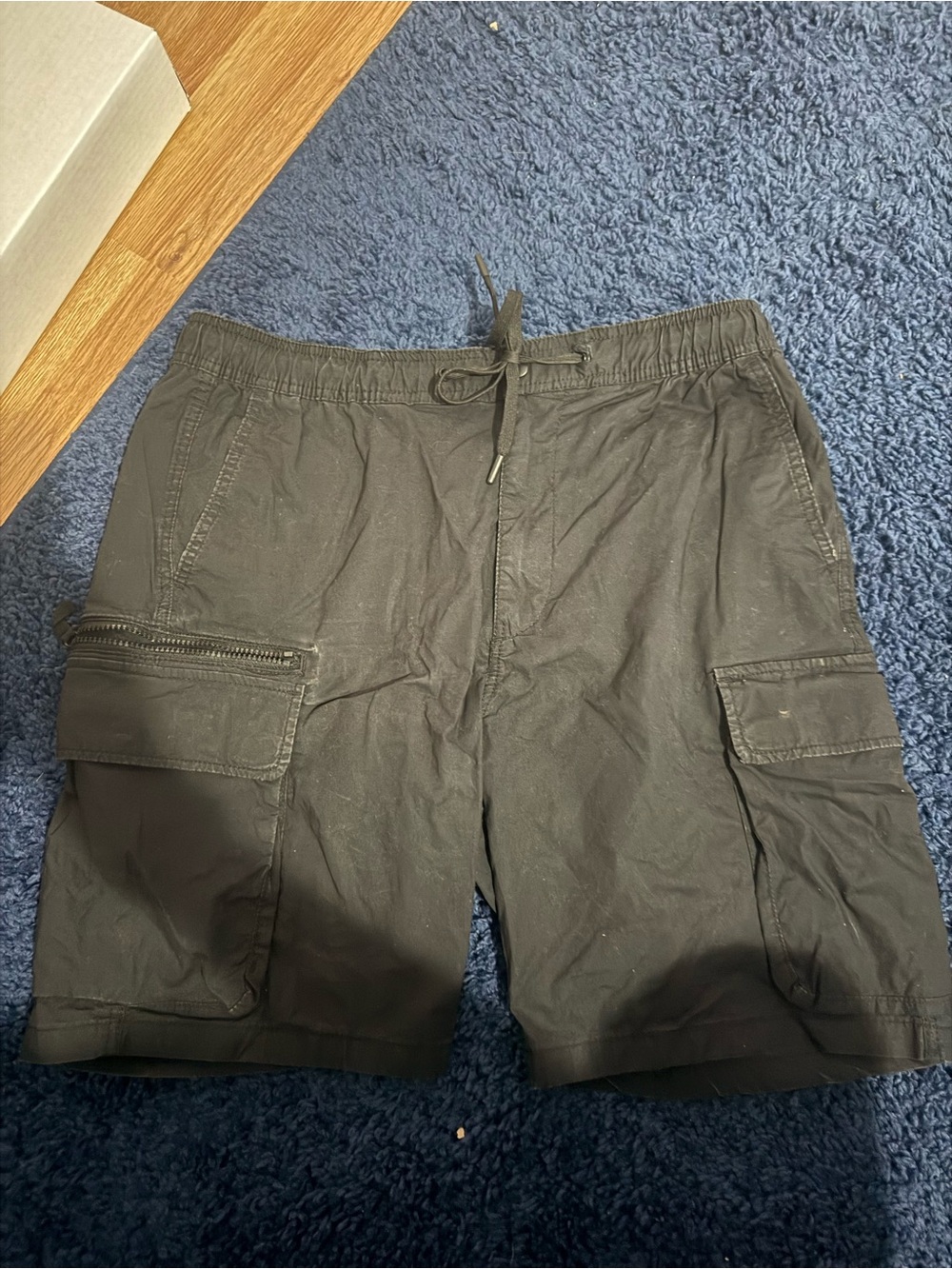H&M Black Cargo Drawstring Shorts with Side Pockets